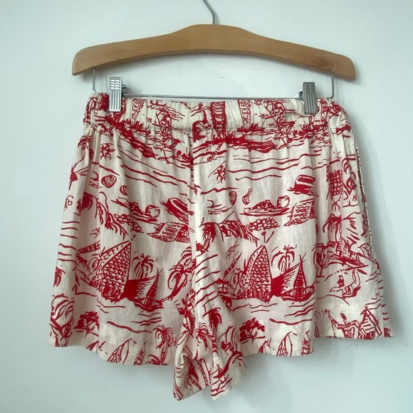 The Great shorts - red and ivory designer tropical vacation - Picture 5 of 6